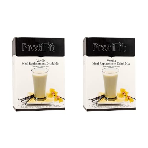 Vanilla Meal Replacement Shake 2 Pack , Very High Protein (35g), Protein Powder, Vitamin Drink, Gluten Free, Low Calorie, Low Carb, Keto Friendly, Bariatric Food, Ideal Protein Compatible, 14 Servings