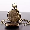 Tiong Luxury Copper Mechanical Pocket Watch with Chain Tourbillon Moon Phase Steampunk Men Pocket Watches with Chain Clip #5