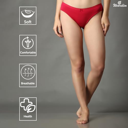 Image of Wearslim Premium Women Soft and Comfortable Women's Cotton Bikini No Show Panty | Ladies Invisible Breathable Briefs Soft Stretch Hipster Underwear