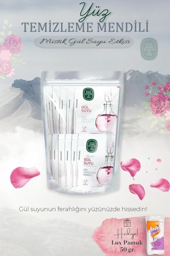Mistik Gül Suyu 30'lu Yüz Temizleme Mendili ve Pamuk Hediyeli