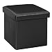 Produktbild Bonlife Sitzbox mit Stauraum Hocker mit Deckel Buecher Aufbewahrungsbox Kinder Klein Sitz Box Kiste Spielzeug,PU-Leder Hocker Schwarz, 30 x 30 x 30 cm