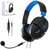【APEX ALGSスポンサード】TURTLE BEACH ゲーミングヘッドセット Recon 50 ブラックブルー 超軽量 210g マルチプラットフォーム マイク付き ヘッドホン 有線 3.5mm付 ゲームパッド向け PS5 PS4 携帯型ゲーム機 Xbox スマホ 有線 3.5mm 着脱式マイク 【メーカー保証2年】