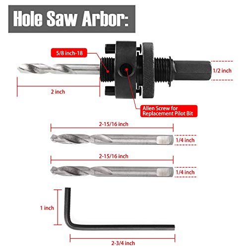 6 Inch Bi-Metal Hole Saw, 6In Diameter Hole Saw With Heavy Duty Arbor, Perfect For Recessed Can Lights, 38Mm Cutting Depth Great Metal, Wood, Drywall Saw, Smooth Cutting And Bright Red Color #TOP3