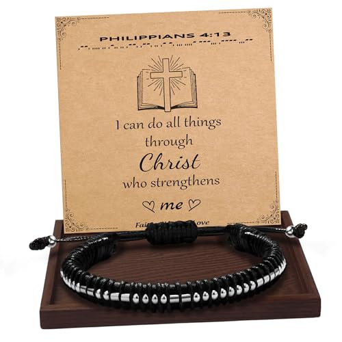 Inspirational Gifts for Men Morse Code Bracelets Mens Bracelets Graduation Gifts for Him Fathers Day Adjustable Leather Bracelet Motivational Birthday Annivesary Jewelry Stocking Stuffers for Men