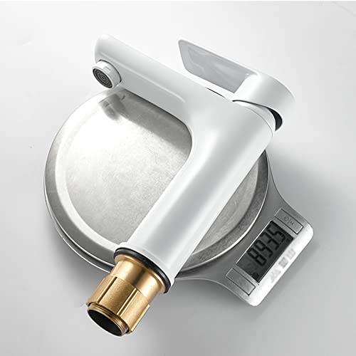 Robinet de lavabo blanc en laiton contre le calcaire mitigeur monotrou durable
