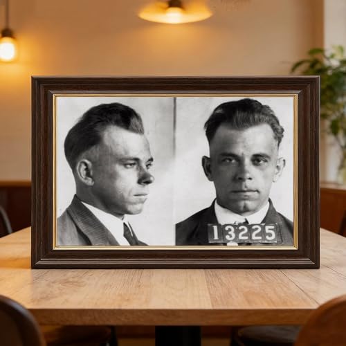 Impression sur toile John Dillinger mugshot déco murale bureau rétro