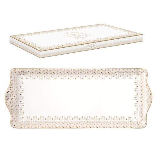 COFFRET PLAT A CAKE 35X15CM EN PORCELAINE FESTIVE