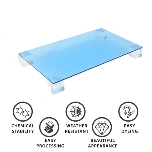Image of 6 PCS Blue Transparent Cast Acrylic Sheets 8 inch x 12 inch x 0.118 inch, Plexiglass Plastic Sheet for Laser Cutting, Engraving Signs, DIY Projects.