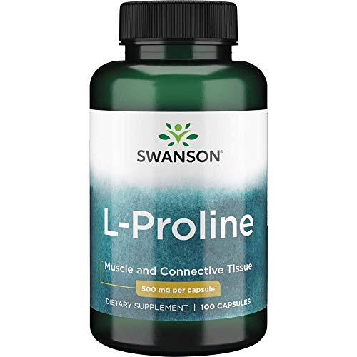 Swanson Amino Acid L-Proline Dietary Supplement 500 mg 100 Capsules (Caps)