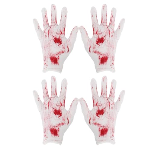 Luktastic Gants Tachés De Sang Pour Halloween, 2 Paires, Gants En Faux Sang Pour Halloween, Tenue Sombre Et Effrayante Idéale Pour Les Fêtes, Les Événements Et Le Cosplay