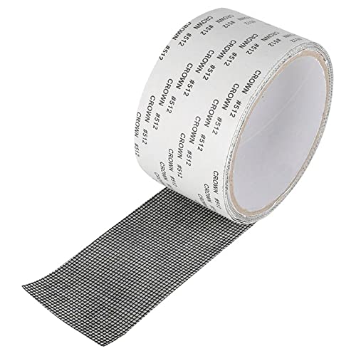Jacobsparts Window Screen Repair Patch Adhesive Fiberglass Mesh Hole Repair Tape 2" 6.5Ft (Black) #TOP30