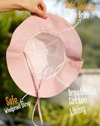 FURTALK Baby Sun hat Summer Beach Hats with UPF 50+ Sun Protection Wide Brim Toddler Sun Hat Cap — view 6