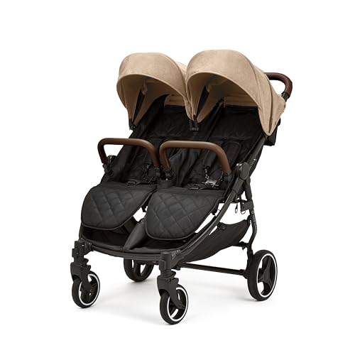 Ickle Bubba Venus Poussette double – Convient de la naissance à 15 kg (environ 3 ans), compacte, légère, pliable, avec habillage pluie (Biscuit) Ickle Bubba Venus Poussette double – Convient de la naissance à 15 kg (environ 3 ans), compacte, légère, pliable, avec habillage pluie (Biscuit)
