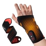 Cordless Wrist Heating Pad, Vibration Massage Heated Wrist Brace, Rechargeable Hand Heating Pad Wrist Wrap for Carpal Tunnel Relief, Left Right Hand Pain Relief for Women Men, 3 Heat Vibration Levels