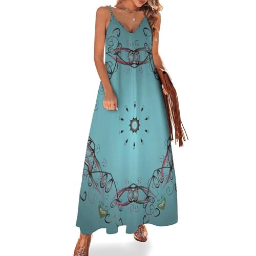 Robe longue d'été de plage fluide au col V pour vos vacances ensoleillées