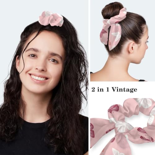 Image of Butterfly Scrub Cap Women with Ponytail & Buttons Adjustable Surgical Nurse Hat with Cotton Sweatband for Long Hair