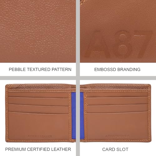 Image of Aeropostale Men's SLIMFOLD Wallet Tucson - Tan | Pebbled Leather | Formal & Minimalist Carry | Ideal for Gifting