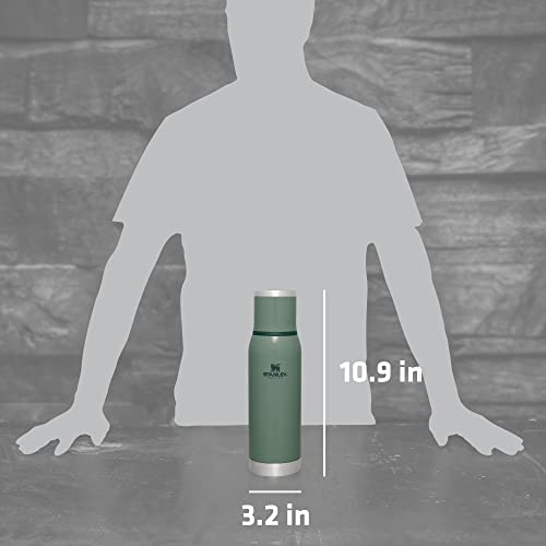 Image of Stanley Adventure-To-Go Vacuum Bottle 25 oz | Wide Mouth with Leakproof Cup Lid | Keep Drinks Hot or Cold | Packable for Travel | Insulated Stainless Steel Thermal Bottle | BPA-Free | Hammertone Green