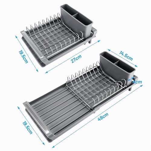 Litimkat Égouttoir Vaisselle,Égouttoir Vaisselle Compact Extensible (Gris) – vue 2