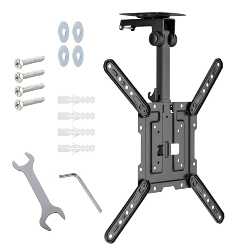 ARLI TV Deckenhalterung klappbar 23–55 Zoll neigbar schwenkbar faltbar Halter VESA bis 400×400 höhenverstellbar Deckenmontage Schrägdach für LED LCD OLED QLED Curved Fernseher bis 20 kg