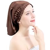 [Moxiep] ナイトキャップ 筒型デザイン ヘアキャップ 就寝用 ゼミロングヘア 6Aクラス【乾燥から髪を守る・美髪・寝癖防止・保湿美髪・ツヤ】お休みキャップ ヘアケア ゴムタイプ 筒状 女性 産後用/母の日/誕生日 プレゼント (コーヒー)