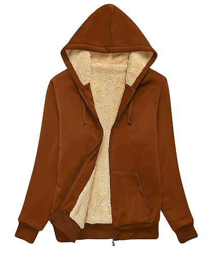 SWISSWELL Hoodies for Women Winter Fleece Sweatshirt - Full Zip Up Thick Sherpa Lined Hooded Jacket