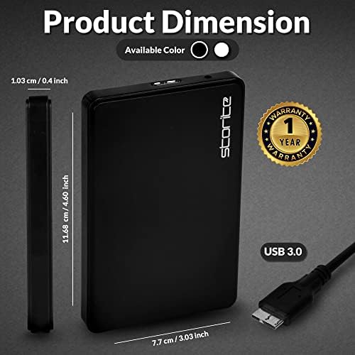 Storite External Hard Drive 120GB HDD USB3.0 Ultrafast Slim Data Backup Storage Expansion - Portable Hard Drive Compatible for Mac, Laptop, PC, Xbox, Xbox one, PS4 (Black)