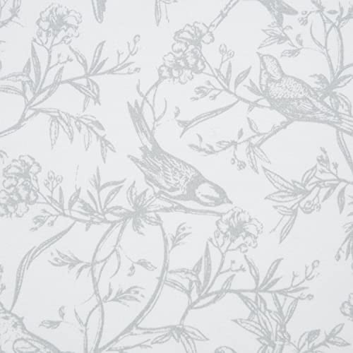 Chanasya Vintage Style Birds Botanical Toile Printed King Size Bed Sheet Set - 1 Flat 1 Fitted Sheet 2 Pillowcases - 4-Piece Ultra Soft Wrinkle Stain Resistant Luxurious Microfiber Sheets - Sage #TOP6
