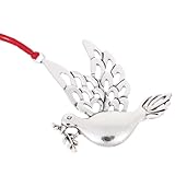 HOMSFOU Friedenstaube Weihnachtsbaumschmuck Anhänger aus Zinklegierung Weihnachtsbaum Vogelanhänger mit Schneemannmotiv für Weihnachtsdeko Innenbereich