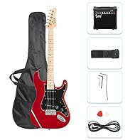 【PERFECT GIFTS】- Best choice for yourself or as a gift for your dear friends. A perfect solution for beginners who want to learn to play guitar. 【COMPLETE ACCESSORIES】- Come with 1x electric guitar, 1 x Amplifier, 1 x Guitar Bag, 1×Shoulder Strap, 2 ...