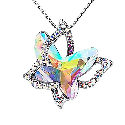 ROMIDA Kristall Schmetertling Halskette aus Sterlingsilber 925 mit Zirkonia, Schmetterlingshalsband Schmuck Geschenke für Frauen Gold kette Muttertag Schmuck Geschenke für Frauen Geburtstag/Jahrestag Cover