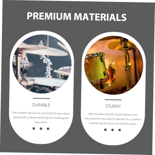 Abrazadera para cowbell para batería, soporte estándar para bombo con clip de fijación ajustable para instrumentos de percusión miniatura 7