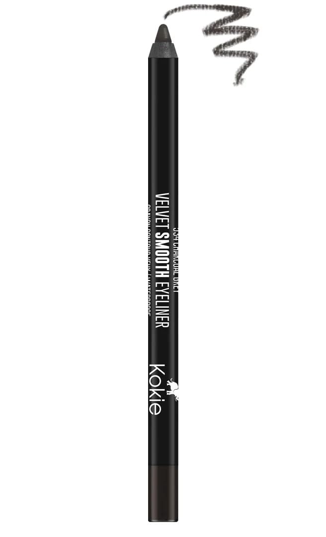 Kokie Cosmetics Waterproof Velvet Smooth Eyeliner Pencil, Charcoal Grey, 0.042 Ounce Charcoal Grey 0.04 Ounce (Pack of 1)