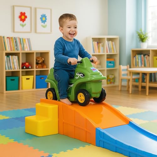 Image of Amazon Brand - Jam & Honey Roller Coaster for Kids |Push On Ride On Car |Foot Rest Support |Backrest |Easy Grip |Safe & Fun Activity |Easy Assemble, Storage |Perfect Indoor & Outdoor Playset |2-6 Yrs