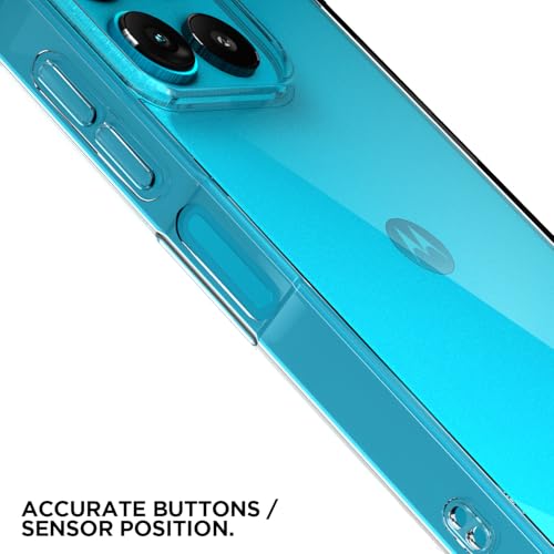 Image of Amazon Basics Back Cover for Motorola Moto G67 Power 5G / G57 Power 5G PC + TPU Clear Transparent Raised Edges Shockproof Protective Phone Bumper Case (Transparent)