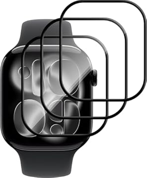 Lutree per Apple Watch Series 11 46mm Pellicola Protettiva, 3 Pezzi HD Anti Graffio Flessibile Film, 3D Piena Copertura Anti-Impronte Senza Bolle Protezione Schermo