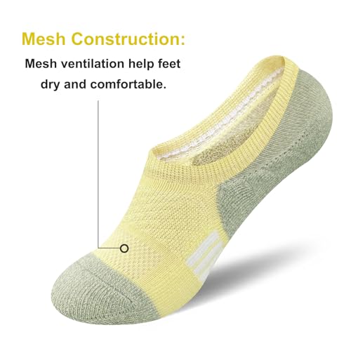 Womens No Show Comfort Cushioned Anti-blister Moisture Wicking Athletic Running Socks 5 Pairs4