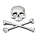 Moto Crossbones crâne démon Logo métal emblème Insigne Autocollant réservoir Autocollant café Camion (Chrome)