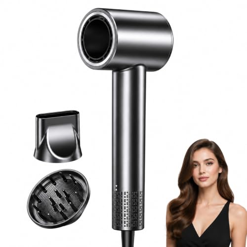 Travel Hair Dryer, Dual Voltage 100-240V Blow Dryer with Diffuser | 500M Ionic Reduce Frizz & Damage, 170,000 RPM High-Speed Fast Drying, Lightweight Portable & Quiet, European International - image 1