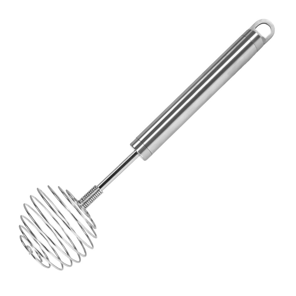 GMBYLBY Stainless Steel Spring Eggs Whisk Beater Manual Press Type Mixer Handheld Butter Baking