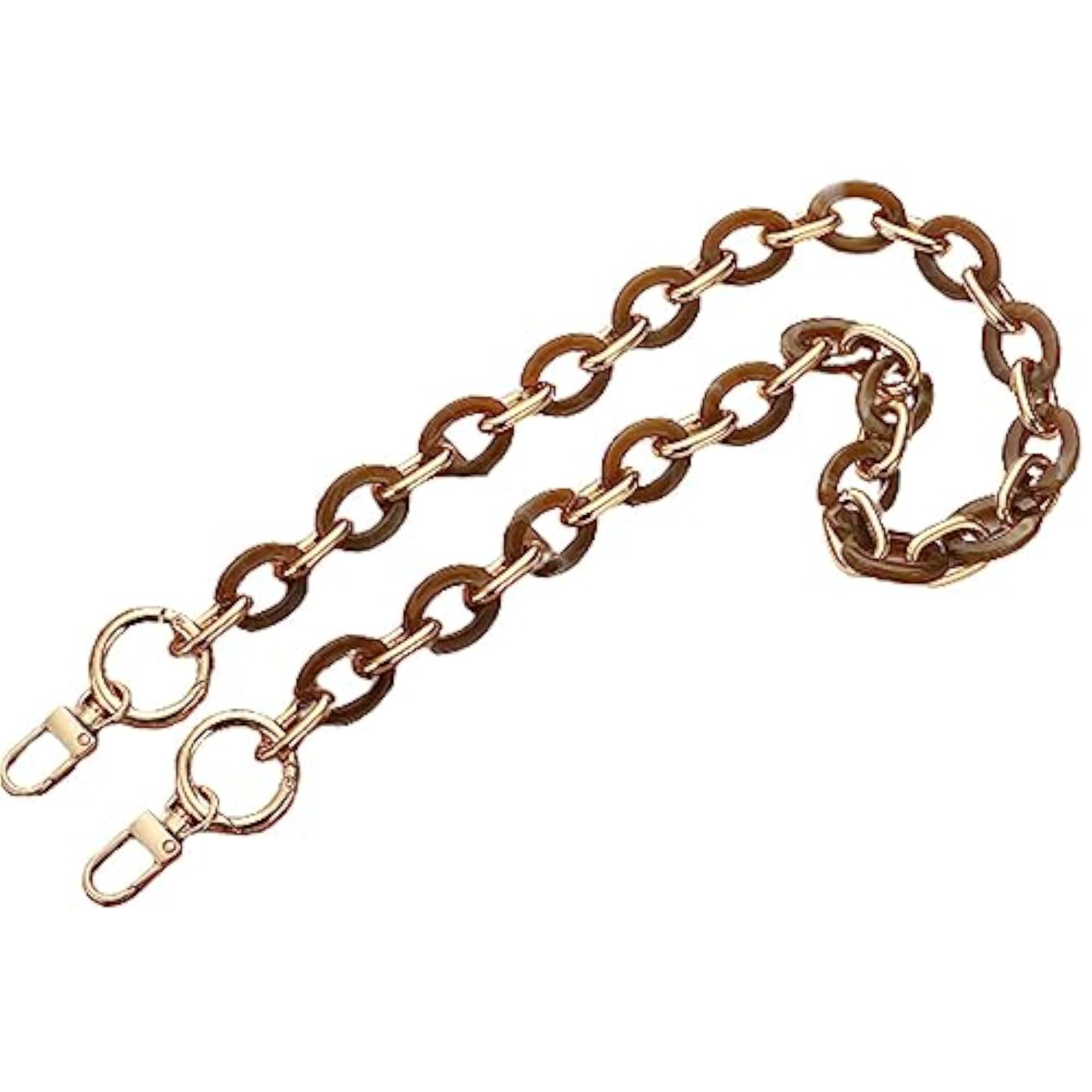 Acrylic Alloy Bag Chain Strap, 60cm Brown