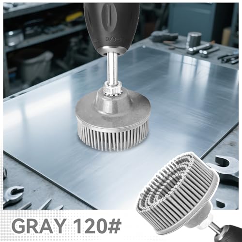 Image of 6Pack 2Inch Bristle Disc Grit, 50# 80# 120# with 1 /4 inch Shank Attachment Abrasive Coating Removal Disc for Metal