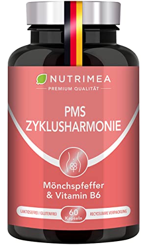 PMS CYKLUSHARMONIE pohoda během menstruačního cyklu – při bolestivých obdobích – meduňka, mnišský pepř a patentovaný šafrán Safr'inside™ – Nutrimea – 60 veganských kapslí