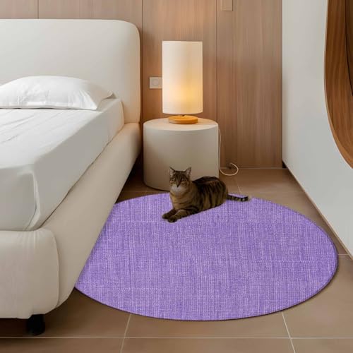 Tapete redondo pequeño 3 pies lavanda antideslizante lavable miniatura 3