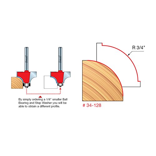 Freud 34-128: 3/4" Radius Rounding Over Bit (Quadra-Cut) #TOP4