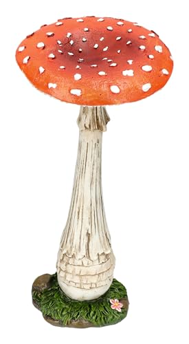 Gartenfigur Roter Fliegenpilz – Figur Pilz Garten Deko Statue, 17 cm Höhe