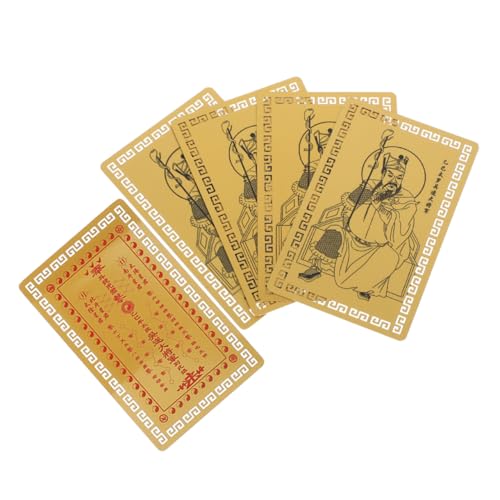 BESTOYARD 5個年蛇年太?金カード 伝統的な風水お守りカード 財産保護と幸運祈願用 軽量で携帯便利 卓上や車内の装飾に適した多用途な護符