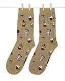 Roits Calzini Divertenti a Tema Caffè Uomo e Donna - Calze Marroni Fantasia in Cotone con Disegni di Tazzine e Chicchi - Idea Regalo Originale per Amanti del Caffè (41-46)