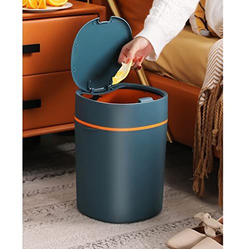 Bote de basura de lujo creativo con tapa pulsable para espacios interiores 4