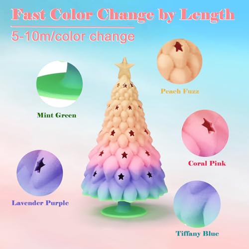 Image of LOVOON 3D Printing Filament Bundle 2KG Matte Rainbow Gradient PLA Filament 1.75mm Color Changing Printer Filaments Multicolor Shift fit Most 3D Printers Pen Printer for Kids,1KG X 2 Spools